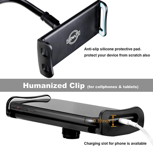 Gooseneck Tablet Stand Kindle Holder for Bed, Adjustable Flexible Arm Clamp Mount Clip Holder for Phone iPad Air Mini |