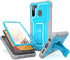 FITO Samsung Galaxy A21 Case, Dual Layer Shockproof Heavy Duty with Screen Protector, Blue