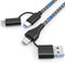 60W 4-in-1 USB C Cable Lightning Cable, 20FT/6M Fast Charging & Data Sync Long Nylon Braided Multi Charger Cord