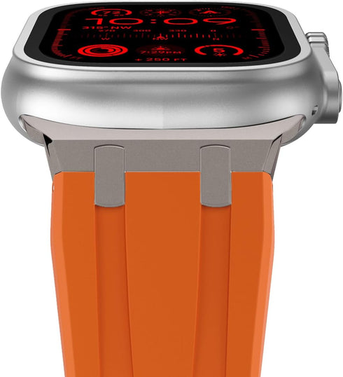 Compatible Apple Watch Ultra Band, 49mm 45mm 44mm 42mm Silicone Watch Band for iWatch Ultra 2 Series 9 8 7 6 5