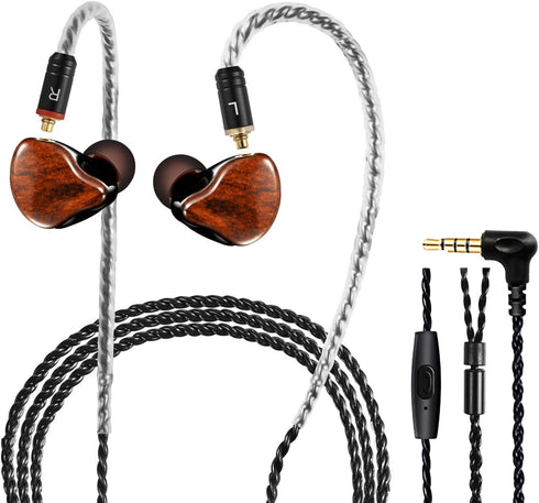 In Ear Monitor Headphones, HiFi Stereo IEM Earphones, Dynamic Dual Driver Wired Earbuds, Noise Canceling Headset for
