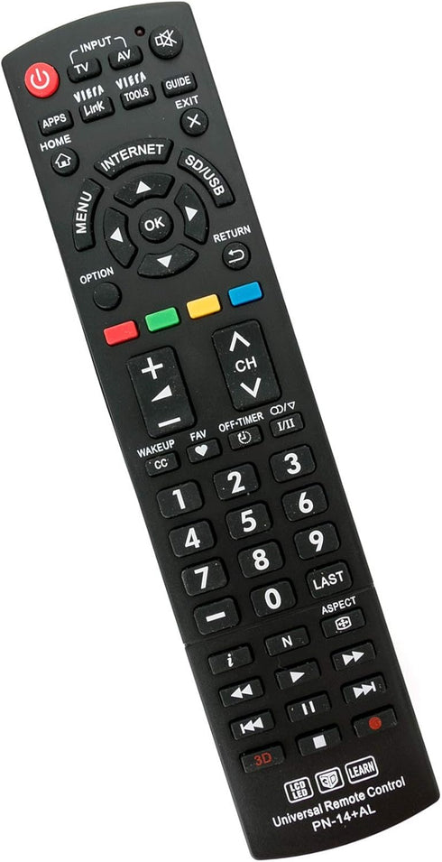 Universal Replacement Remote for Panasonic TV, Fits Multiple Models including PN-14L, EUR7627Z20, N2QAYB000486