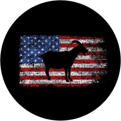 Goat American Flag Vintage Farm Farming Goats PopSockets Grip and Stand for Phones and Tablets