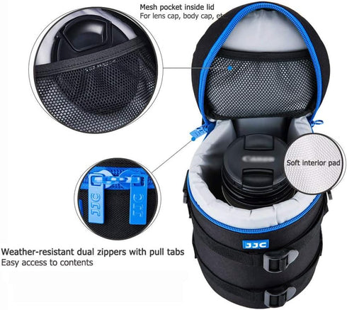 JJC Camera Lens Pouch Case for Canon EF 70-200mm, Nikon Nikkor AF-S 70-200mm & More, Zipper Polyester Bag