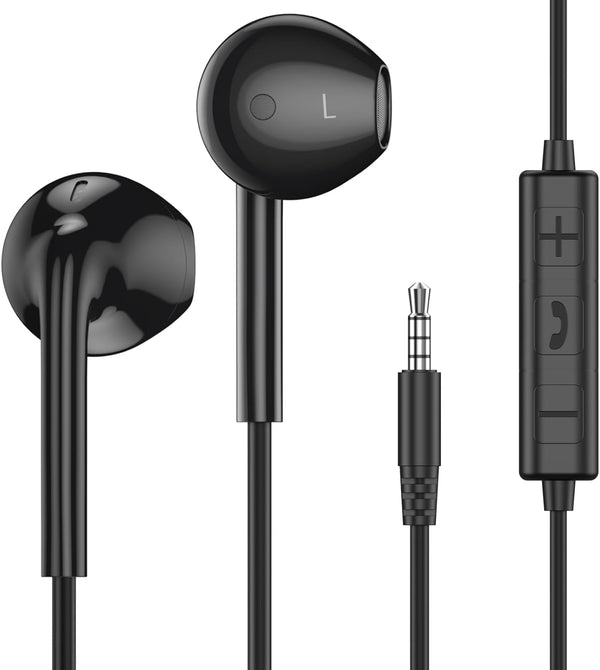 MOSWAG in Ear Wired Headphones, Wired Earbuds with Microphone, 3.5mm Jack Suitable for Smartphones, Computers, Laptops