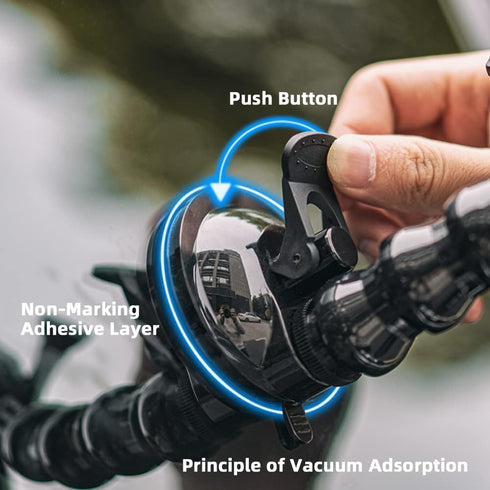 Flexible Gooseneck Extension Suction Cup Car Mount Holder for Gopro Hero, iPhone, Samsung Galaxy, Google Pixel