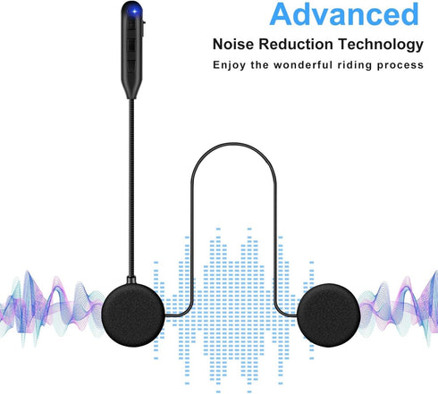 Motorcycle Helmet Speakers Headphones, Loud Sound, Large Button for Gloves, IPX7 Waterproof, Easy Install