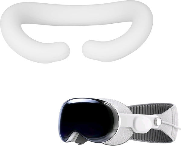 kwmobile Cover for Apple Vision Pro VR Glasses - Silicone Mask - White Compatible with VR Lenses