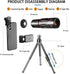 LXSMPWY 64X Zoom Mobile Phone Telephoto Lens with Tripod & Phone Clamp - HD FMC Monocular Lens for Long Distance