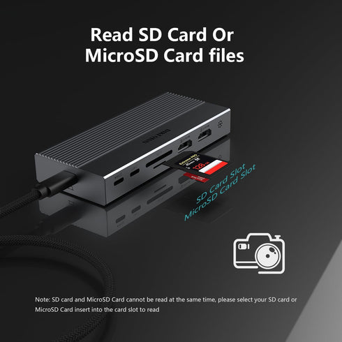 DIKEQINN 13-in-1 4K 100W 5Gbps USB C Docking Station: Triple Display, Power Delivery, Data Ports, SD/MicroSD Slot