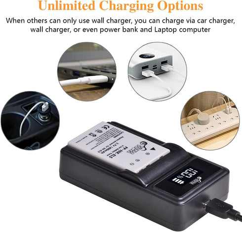 Pickle Power EN-EL5 Battery and LED Charger - Compatible with Nikon Coolpix 3700, 4200, 5200, 5900, 7900