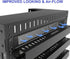 Jingchengmei 1U Hinged Perforated Blank Panel - Black Steel Rack Mount Spacer Panel for 19-Inch Network Cabinet