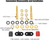 4Pcs Brass Long Threaded Binding Post Banana Jack Plugs 2 Way Dual 4mm Female Sockets for Speakers or Amplifiers
