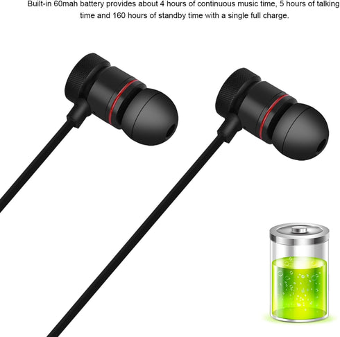 POCREATION Bluetooth Neckband Headphones, Wireless Sports Earphone Headset, Noise Cancelling for Gym Workout Running