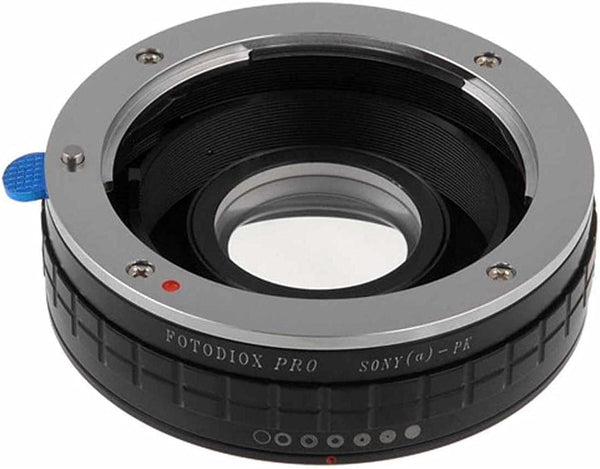 Fotodiox Pro Lens Mount Adapter - Sony Alpha A-Mount to Pentax K Mount SLR Camera Body, Black, with Aperture Control