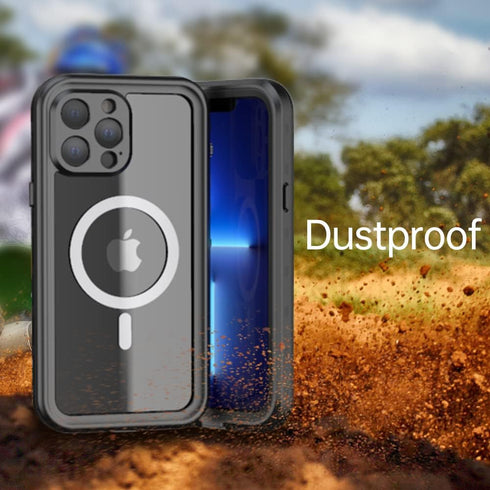 Magsafe Compatible Waterproof Case for iPhone 13 Pro Max, Full Body Protective Shockproof Dustproof with Built-in