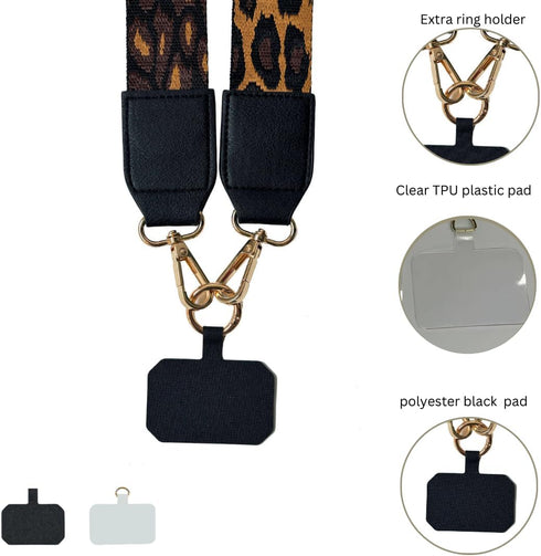 Phone Lanyard Crossbody Adjustable Strap with Zipper, Leather Wallet Pouch, Multifunctional Phone Lanyard