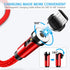 Terasako Magnetic Charging Cable 5-Pack (3/3/6/6/10FT) - 540° Rotating Magnetic Phone Charger Cable with LED Light - 90° Angle Connector, Nylon-Braided Cords (Red)