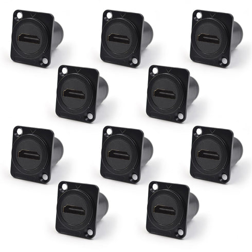 HDMI 2.0 Panel Threaded Fixed Mount Coupler, HDMI Panel Mount Adapter 4K@60Hz for TV Monitor Projector (10 Pack)