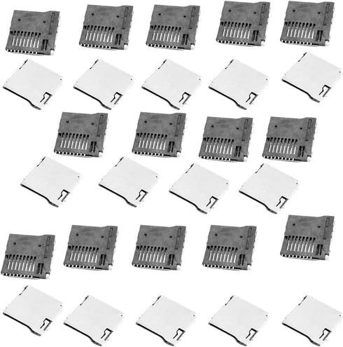 Pack of 15 SD Card Slot Sockets, PCB Mount Connector Spring Loaded Push Push Micro SD Transflash Memory Card Socket Slot