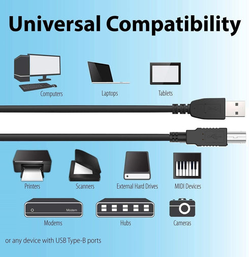 Marg 6ft (5FT) C4235 C4240 C4250 USB Cable PC Laptop Data Sync Transfer Cord For HP PhotoSmart/PSC/Business
