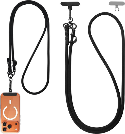 JIUCAN Phone Lanyard, 1 Phone Strap Crossbody with 2 Pack Tether Tabs, Adjustable