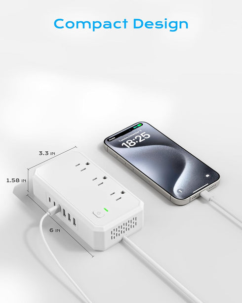 PD 20W Voltage Converter US to Europe, 250W Step Down 220v to 110v with 6 AC Output and USB Ports