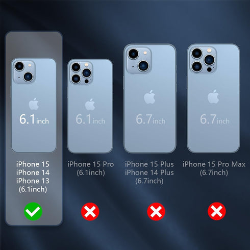 Sansunto Protection Case for iPhone 13, 14, 15, Heavy Duty Shockproof Silicone Rubber Cover for 6.1 Inch Phones