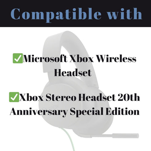 Replacement Earpads for Microsoft Xbox Wireless Headset, Xbox Stereo Headset 20th Anniversary (Black)