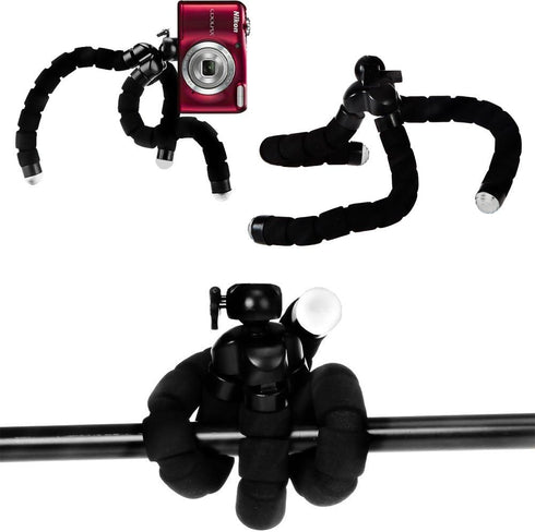 Acuvar 6.5 inch Bendable Tripod for Small Digital Cameras with eCostConnection Microfiber Cloth
