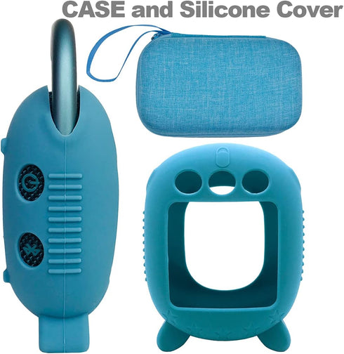 JCHPINE Silicone Cover & Hard Case for JBL Clip 4 Portable Bluetooth Speaker, Water Resistant Speaker Accessory, Shockproof, Dustproof, Blue