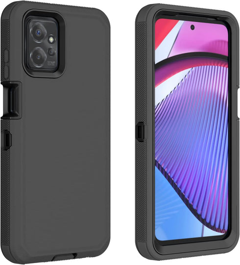 Motorola Moto G Power 5G 2023 Case, Defender Heavy Duty Shockproof Dustproof 3 in 1 Rugged Protective Cover (Black)