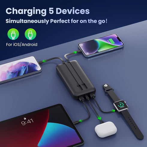 Pxwaxpy 40,800mAh Bank,25W 4.0 Pack 17/16/15/14,Android Portable Charger Power PD QC Fast Charging Portable Phone