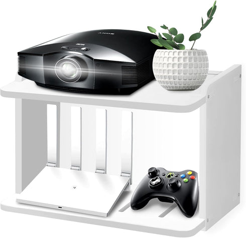 Yemotopro Projector Shelf for Wall Thickened Big Space Heat Dissipation 2 Layers Shelf