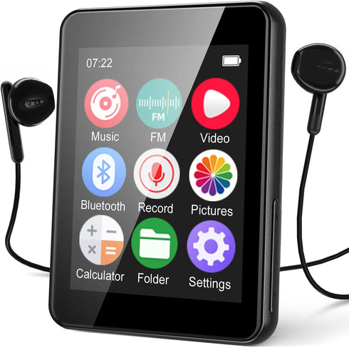 Luoran 64GB MP3 Player with Bluetooth 5.3, Portable Music Player 2.4" Full Touchscreen