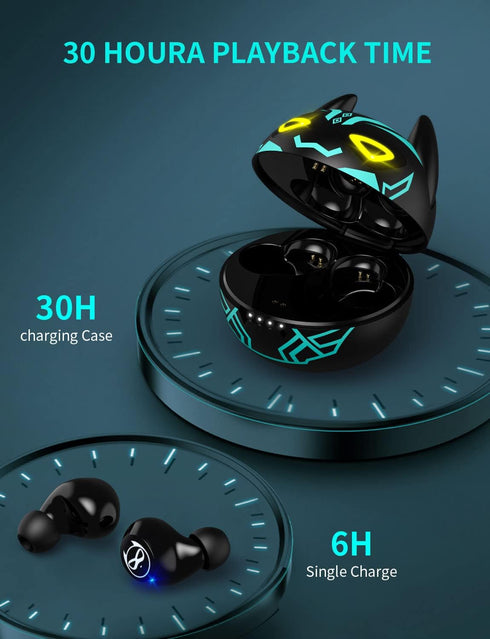 Boys Girls Bluetooth Earbuds, Wireless Kids Cartoon Headphones with Stereo Sound, 35 Hours Playtime, IPX5 Waterproof