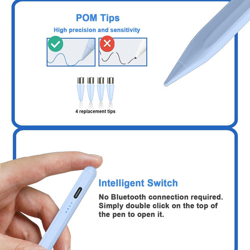 Stylus Pens for Touch Screens, Magnetic Digital Touch Pen Compatible with iPhone/iPad/Android Devices, Blue