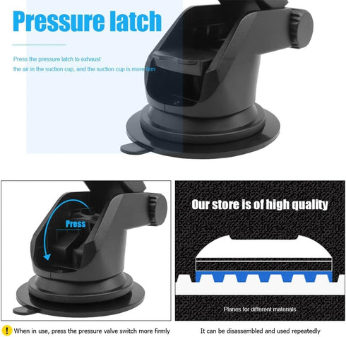 CarsMinders 360 Magnetic Phone Mount for Car Industrial Suction Cup Dashboard & Windshield Holder with Telescopic Arm