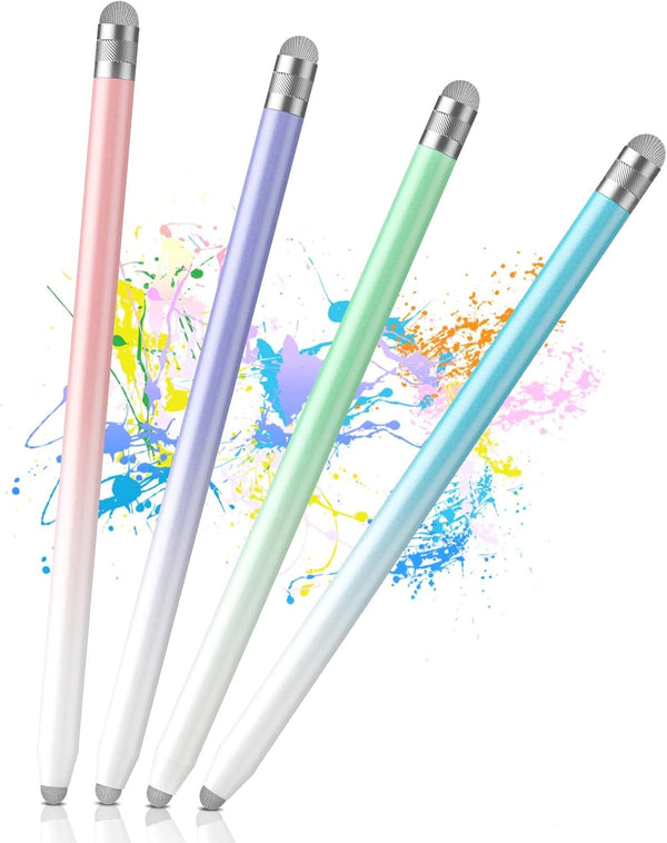 4PCS Stylus Pens for Touch Screens, Precision Double Fiber Tips, Compatible with Apple iPad/iPhone/Android/Tablets