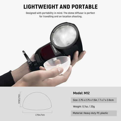 NEEWER Magnetic Dome Diffuser for Round Head Speedlite Flash, Light Modifier for Z2 Z1 Speedlite