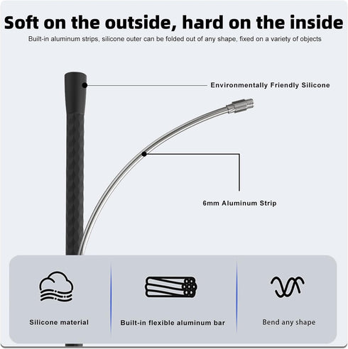 FPN 23.6" 60cm 1/4 Flexible Gooseneck Phone Holder for iPhone Magsafe, / Long Arm and Handle Magnetic Phone Mount
