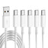 USB C Cable 5-Pack (3.3ft x3, 6ft x2) - Fast Charging USB A to USB C for Galaxy S10, S9, S8, Power Banks & More - White