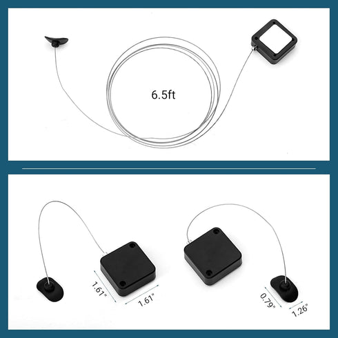 FEAMIRIA 2 Pack Retractable Remote Control Tether - Anti-Lost Remote Leash for TV Remotes, Durable Remote Tether
