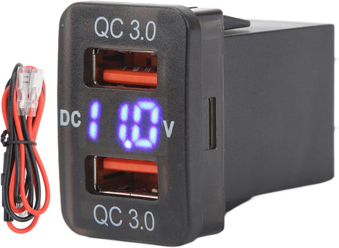 Fast Charge Dual USB Port Charger Socket with QC3.0 for FJ Cruiser Hilux Tacoma, Compatible with Mobile Phones