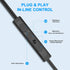 USB Headset with Microphone for PC, 8.2Ft Cord, Wired Earbud Over Ear with Hook, Stereo Noise Cancelling for Laptop