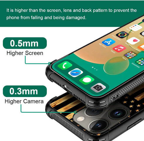 DJSOK Case Compatible with iPhone 14 Plus, Classic Wood Grain American Flag Horse case for iPhone 14 Plus for Man Boys Girls Dual Layer Shockproof Rugged Cover Pattern Design Cover