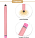 MECCANIXITY 2pcs Stylus Pens for Touch Screens, Hexagon Crayon Universal Capacitive Stylus for All Devices - 4.7" Pink