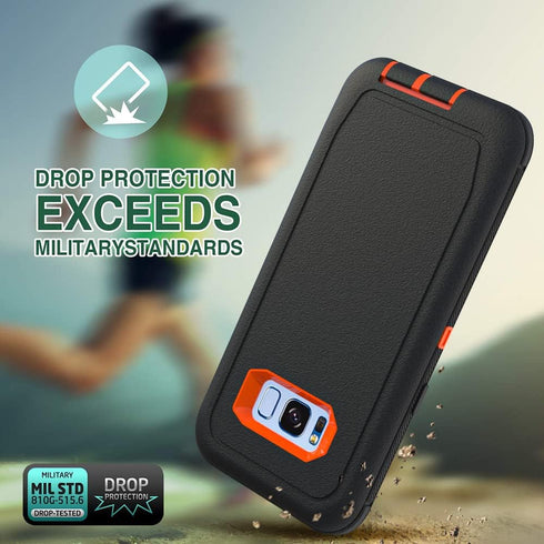 Case for Galaxy S8 with Clip - Heavy-Duty Tough Rugged Shockproof Protective Cover for Samsung Galaxy S8