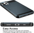 Vofolen iPhone 13 Pro Case, Wallet Credit Card Holder Slot, Anti-Scratch Dual Layer Hybrid Bumper Armor, Navy