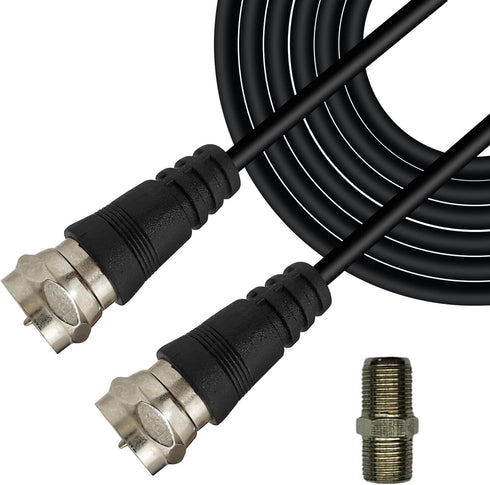 Chaowei TV Antenna Extension Coaxial Cable(15ft) with Coaxial Coupler,F Type Connector-Ideal for Digital